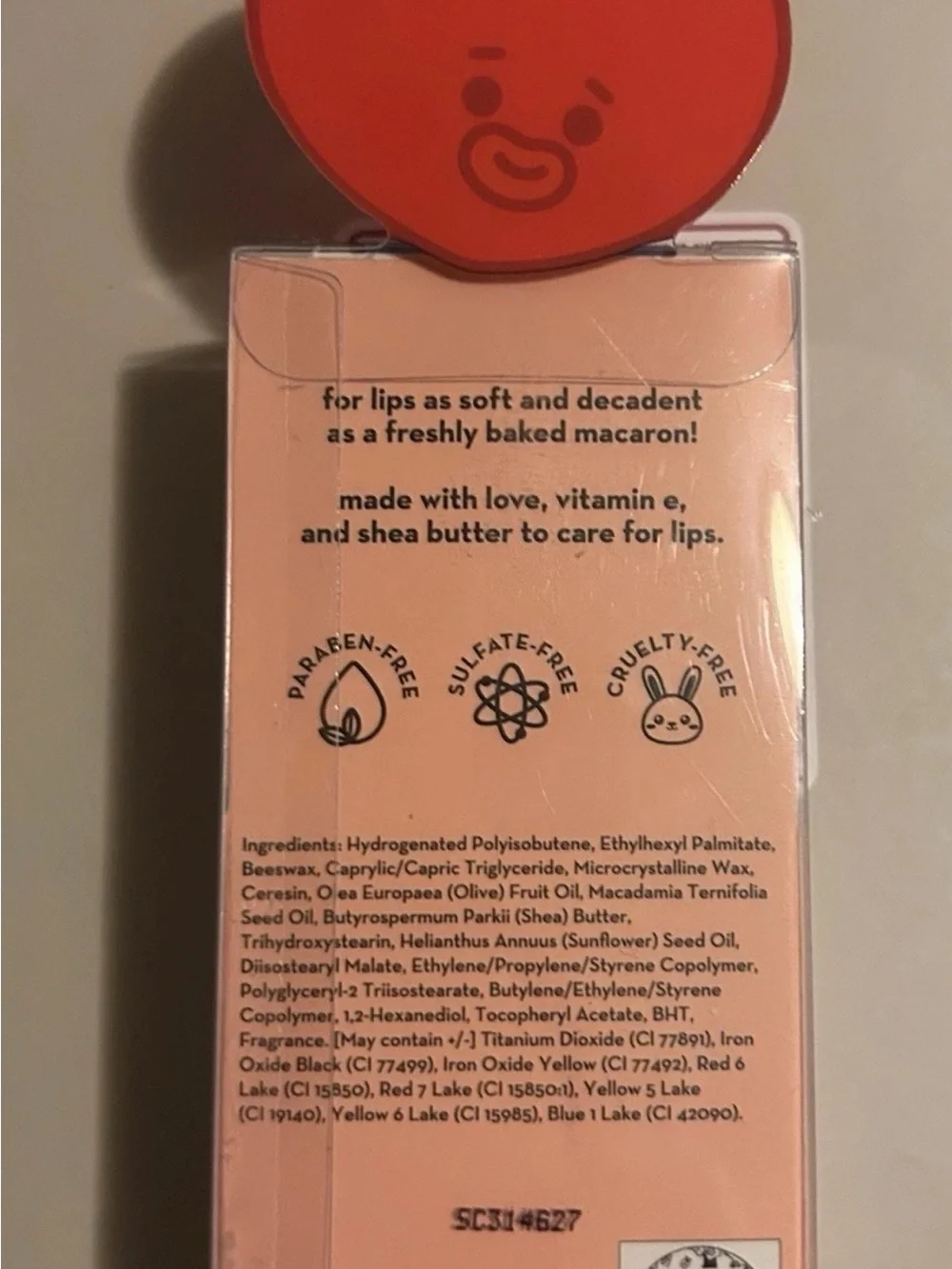the CRÈME Shop BT21 Macaron Lip Balm - Strawberry Tinted (Pink/Coral)